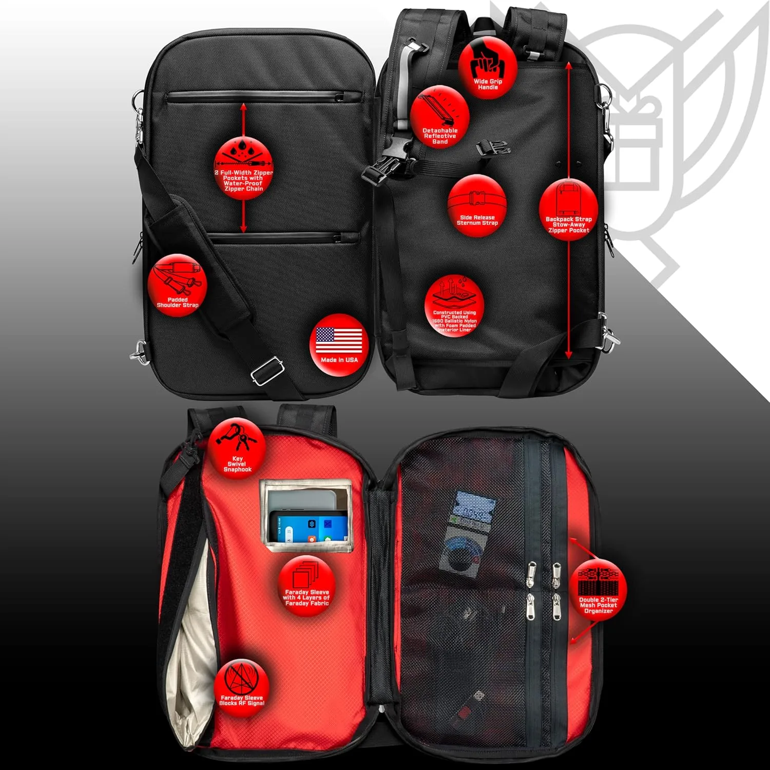 ~ FLEX Faraday Bag for Laptops, Tablets, and Mid-Size Electronics ~ Tracking/Hacking Defense ~ Stone