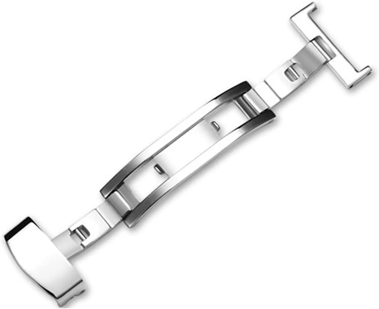 10-22mm Butterfly Deployment Buckle Automatic Double Click Stainless Steel Strap Button Stainless Steel Clasp Folding Clasp Clasp