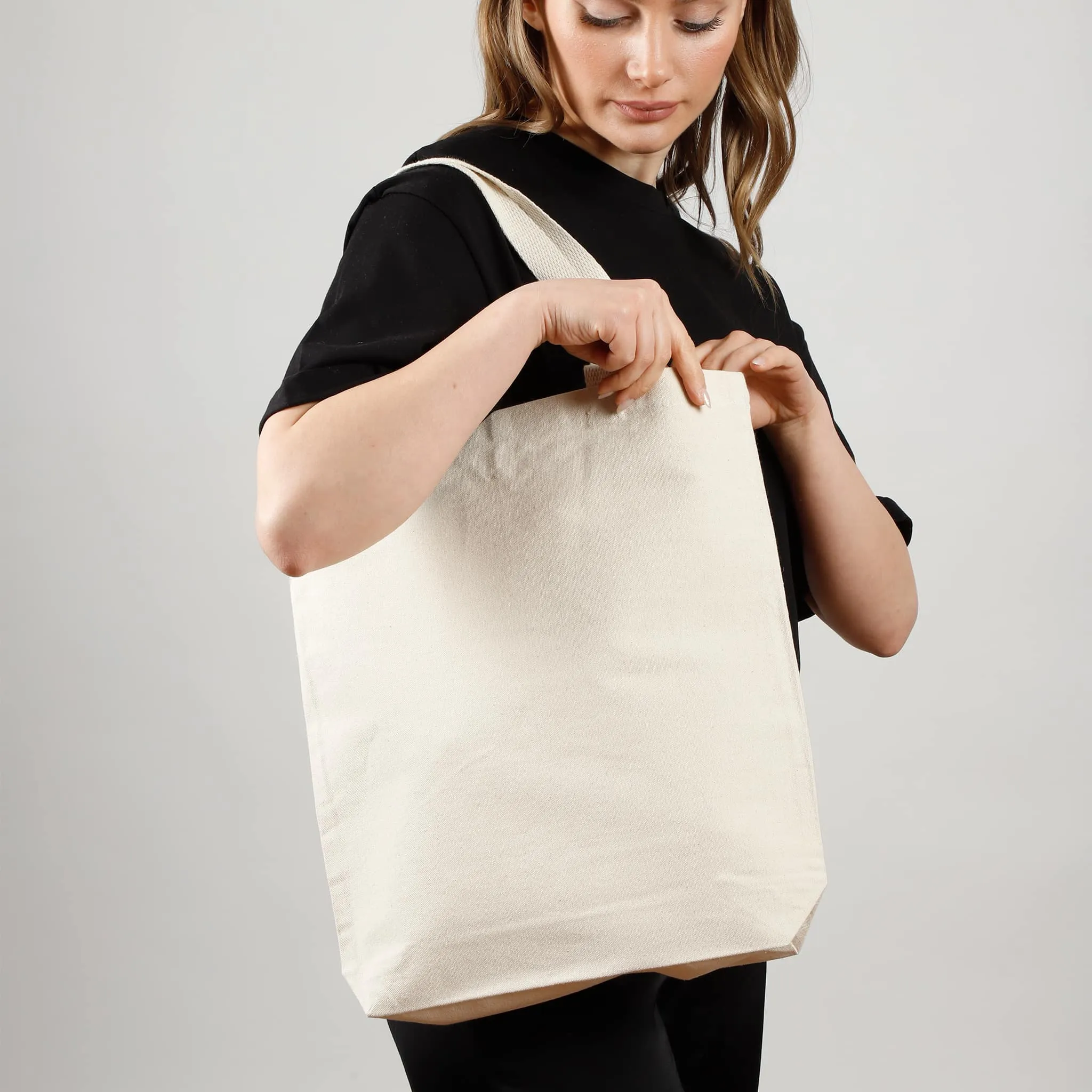 100% Cotton Canvas Tote Bags with Color Handles - TG244