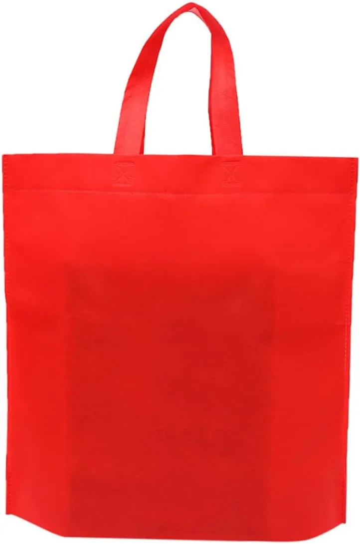 12 Non-woven Fabric Shopping Bags Red Heavy Duty 45x35x12cm Great for Retail