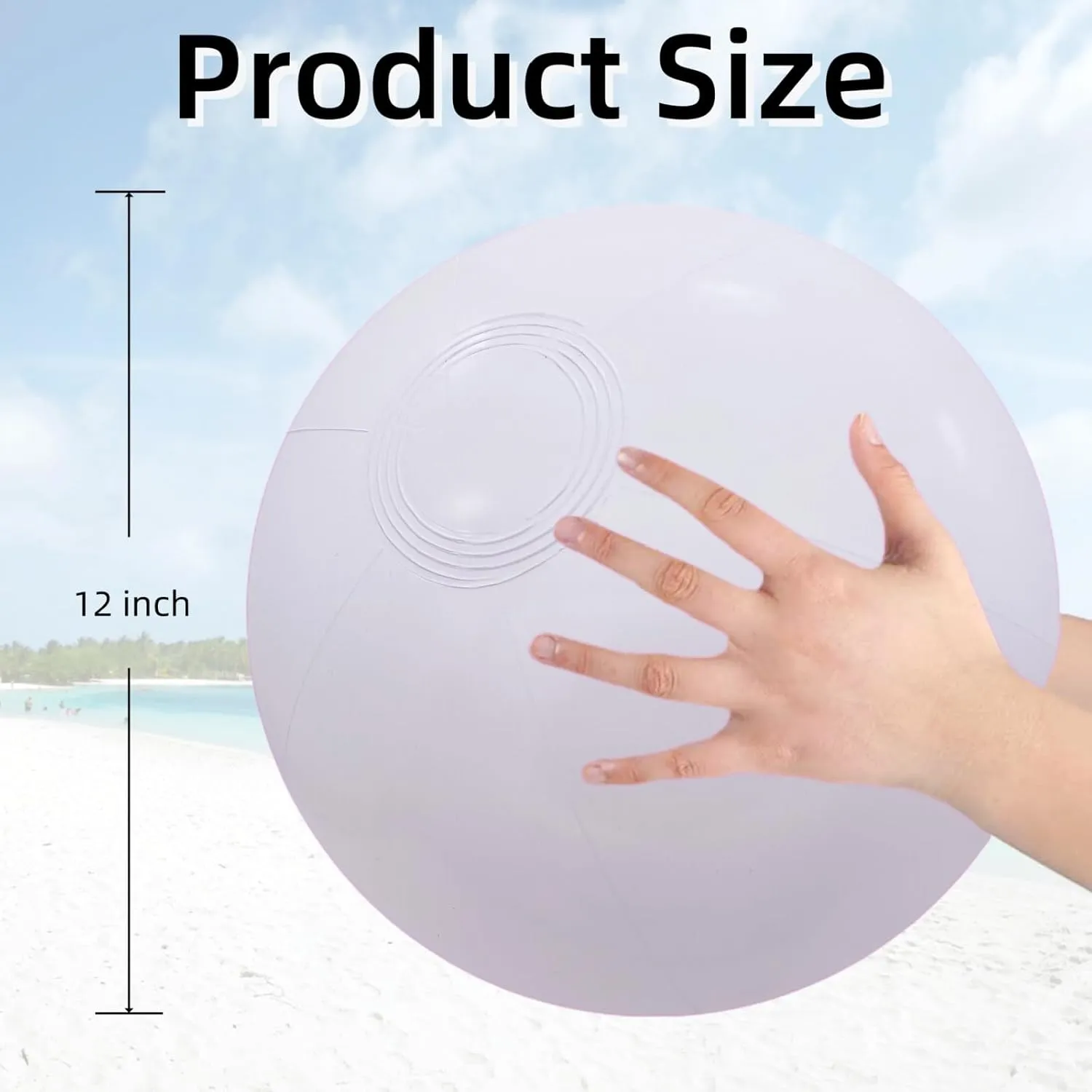 12" Beach Balls Bulk 12 Pack Inflatable Pool Ball for Kids Summer Water Games Party Supplies
