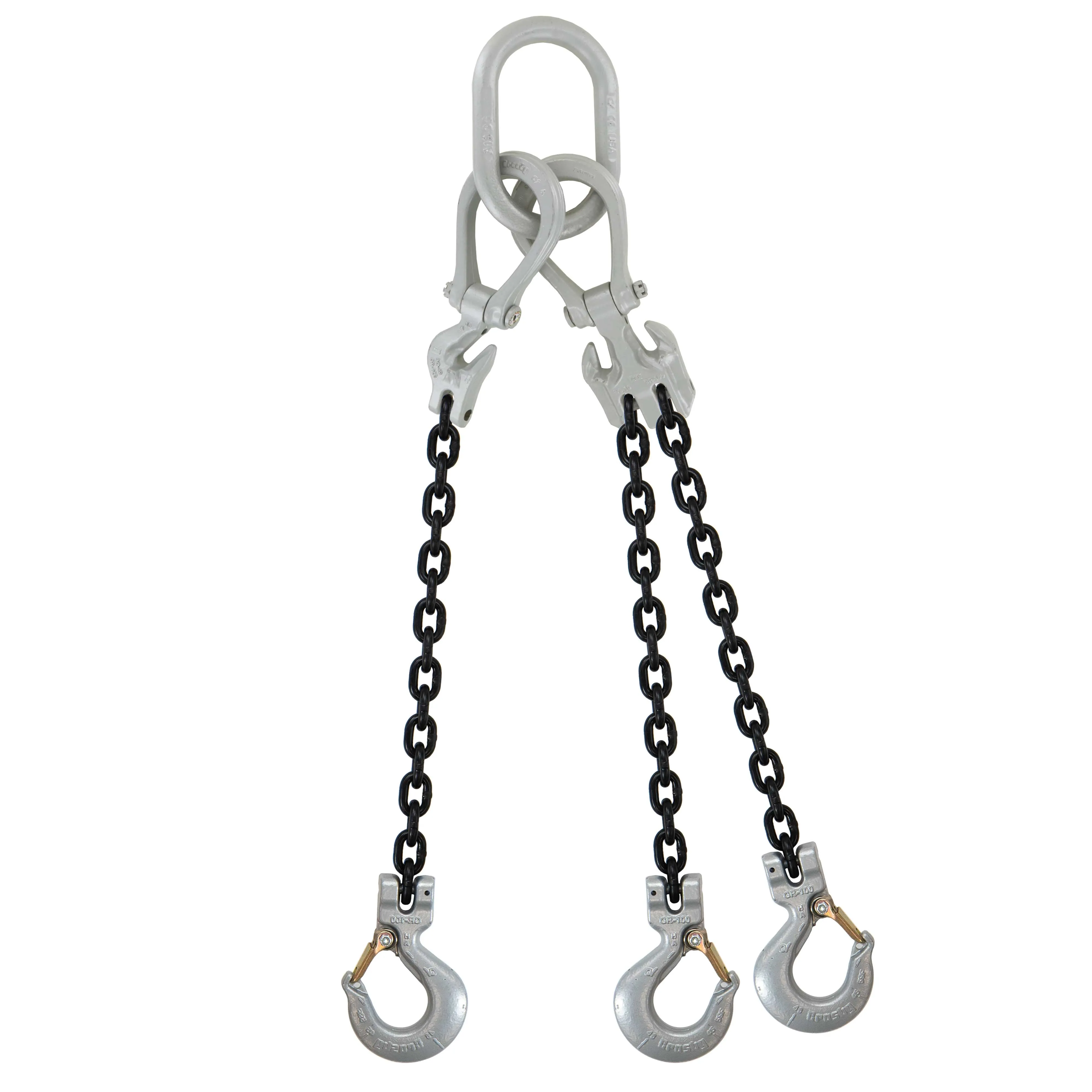 1/2" x 5' - Domestic Adjustable 3 Leg Chain Sling with Crosby Sling Hooks - Grade 100