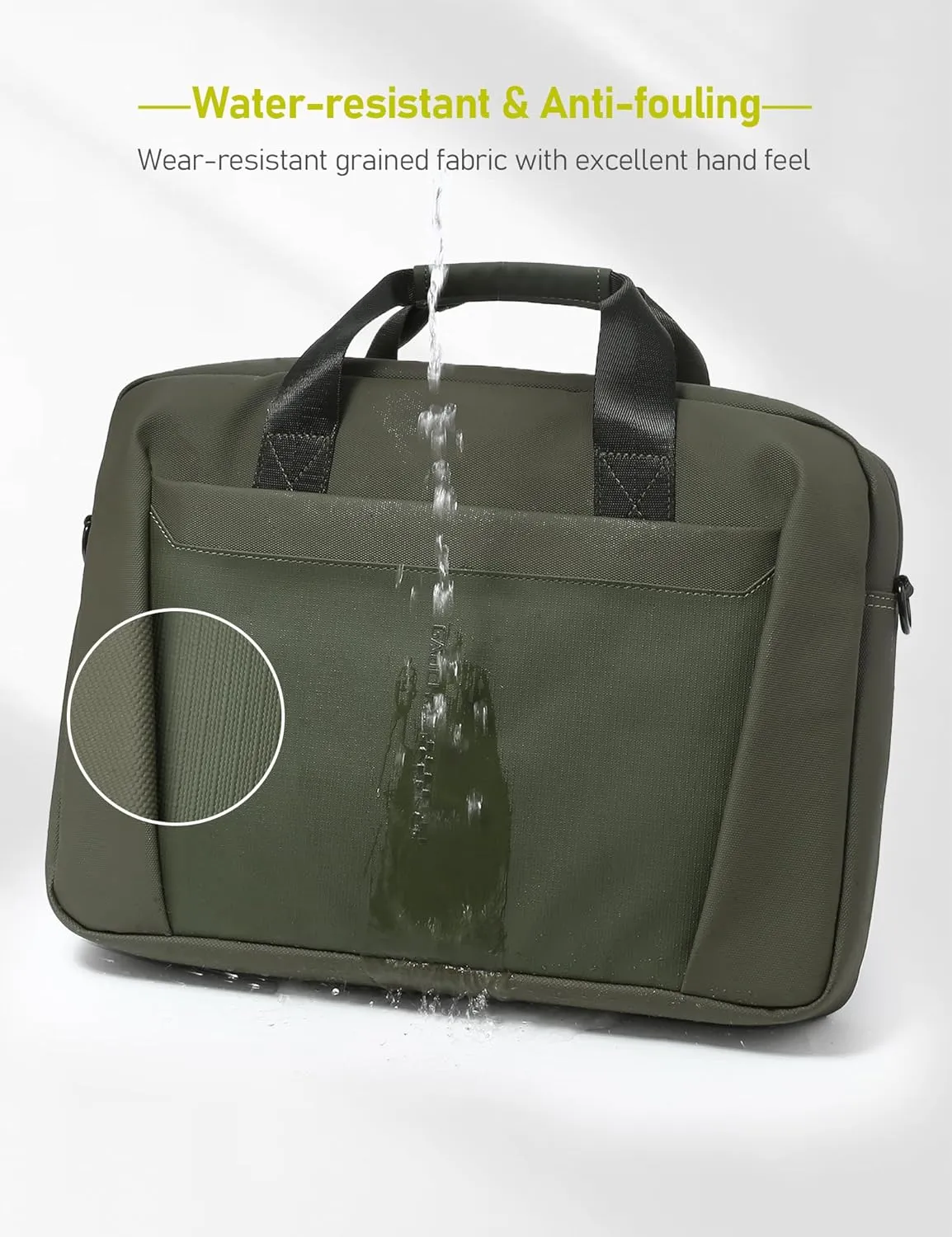 13-14 Inch Granulated Shoulder Portable Laptop Bag, Compatible with MacBook Pro 14 M4/M3/M2/M1, MacBook Air 13 M4, ASUS Chromebook Flip, 14 Inch Dell Latitude, Messenger Bag, Cypress Green