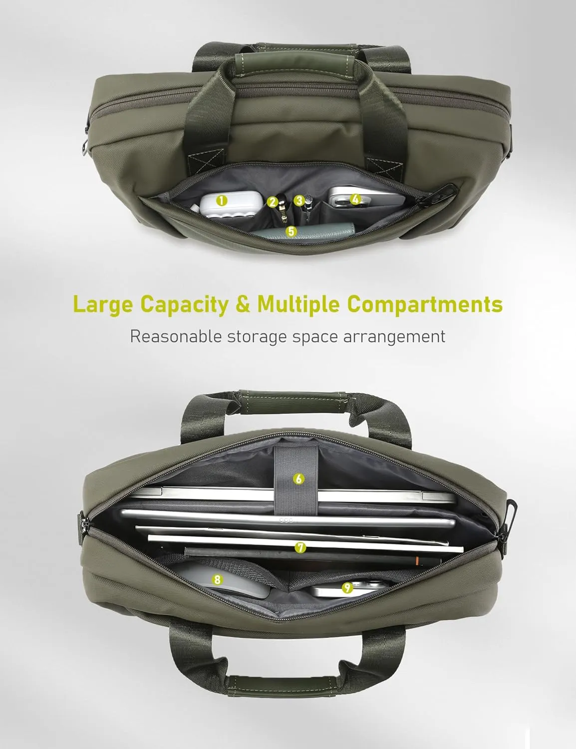 13-14 Inch Granulated Shoulder Portable Laptop Bag, Compatible with MacBook Pro 14 M4/M3/M2/M1, MacBook Air 13 M4, ASUS Chromebook Flip, 14 Inch Dell Latitude, Messenger Bag, Cypress Green