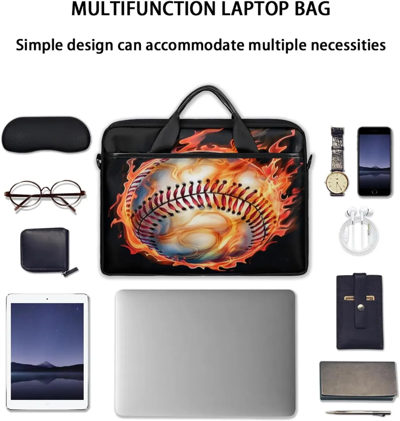 13-15 Inch Sports Baseball Handy Laptop Bag Sports Sports Shoulder Laptop Bag For Work, School, Travel And More