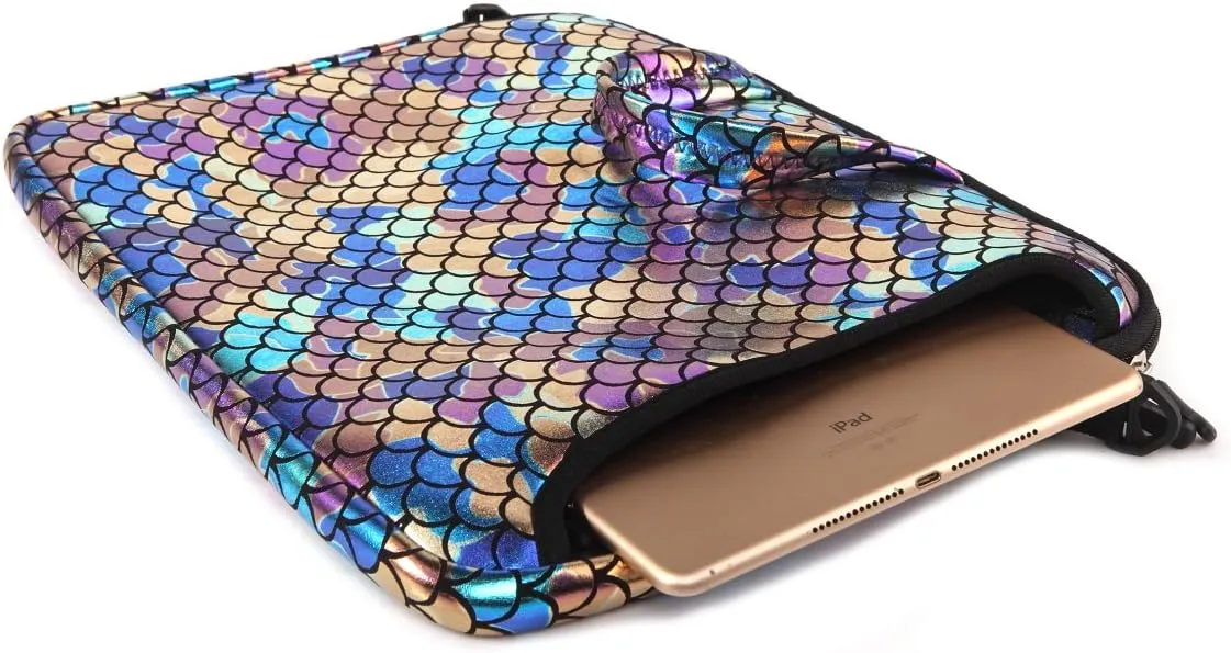 15.6-Inch Laptop Shoulder Carrying Bag Case Sleeve for 14" 15" 15.6 inch MacBook/Notebook/Ultrabook/Chromebook, Mermaid Scale (Colorful)