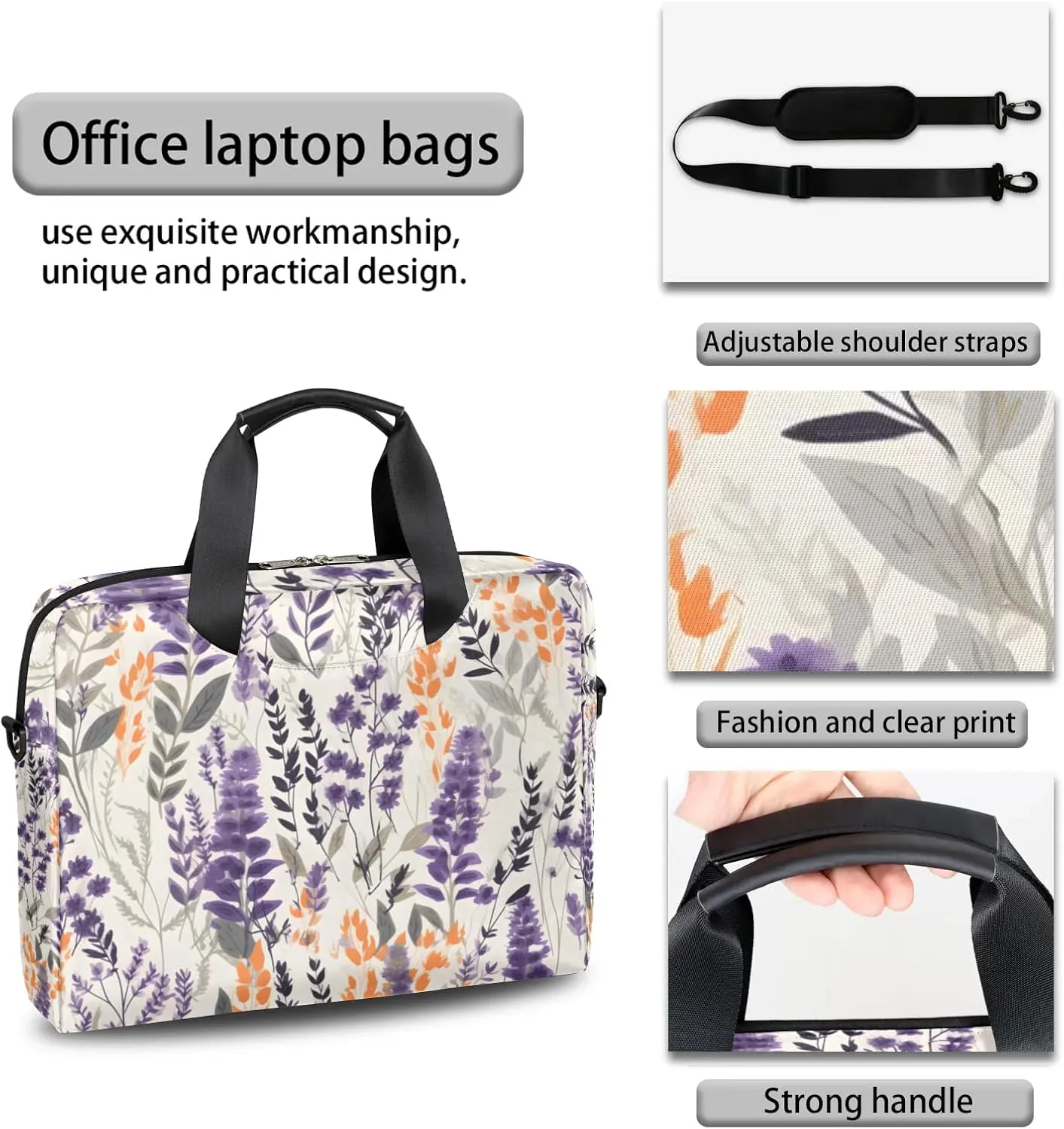 15.7 Inch Laptop Bag Computer Bag for Women Men Laptop Carrying Case with Adjustable Shoulder Strap