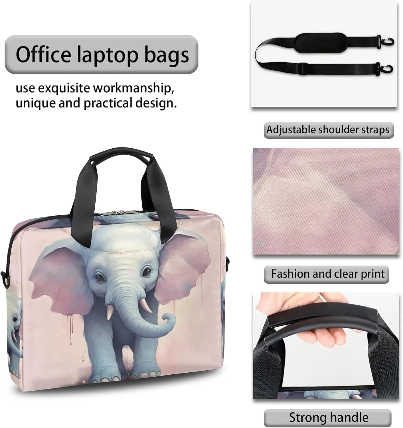 15.7 Inch Laptop Bag Computer Bag for Women Men Laptop Carrying Case with Adjustable Shoulder Strap