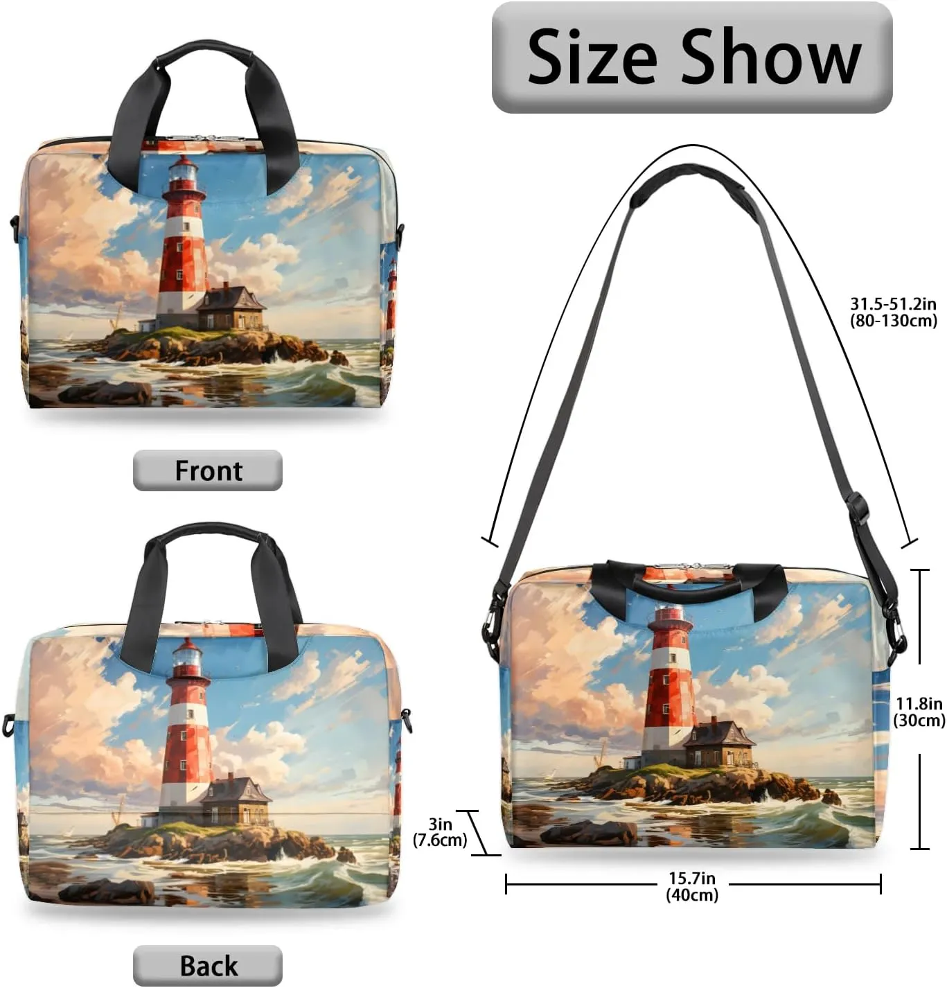 15.7 Inch Laptop Bag Computer Bag for Women Men Laptop Carrying Case with Adjustable Shoulder Strap