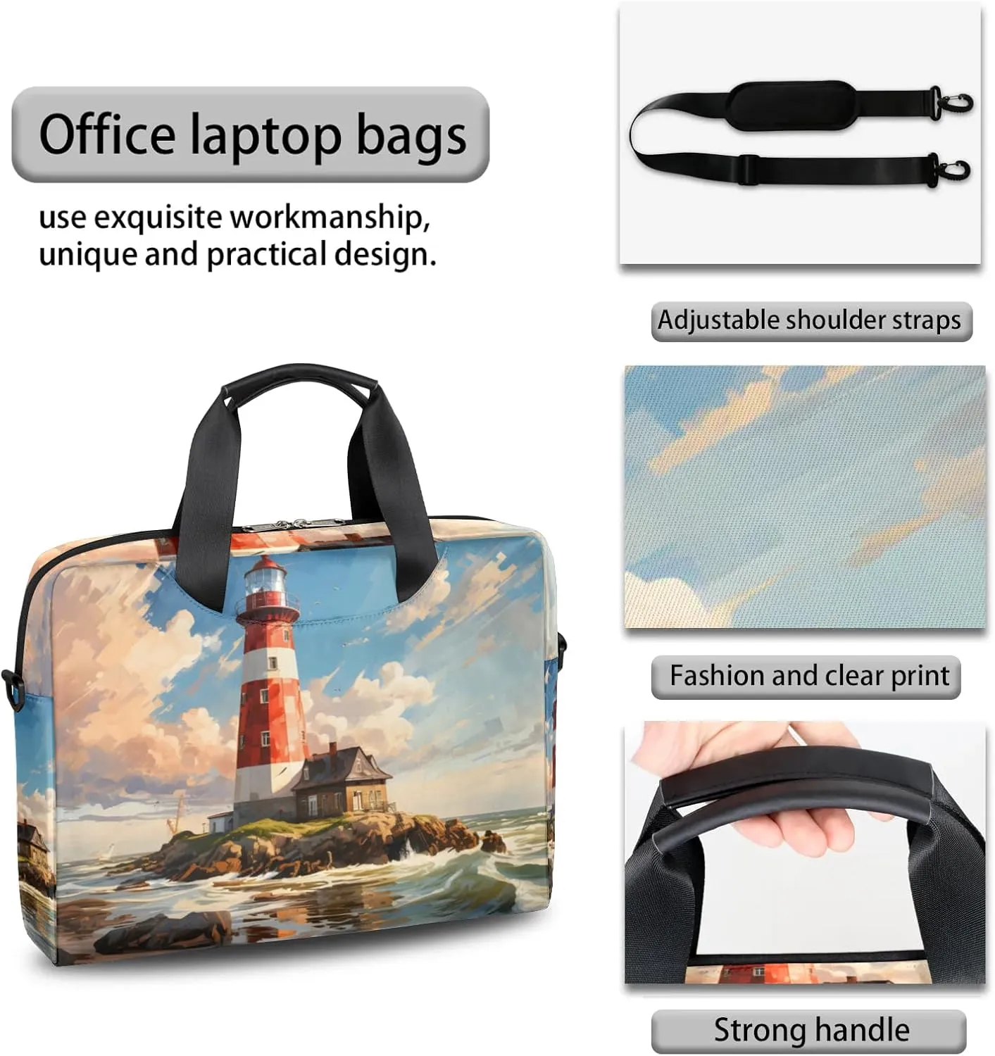15.7 Inch Laptop Bag Computer Bag for Women Men Laptop Carrying Case with Adjustable Shoulder Strap