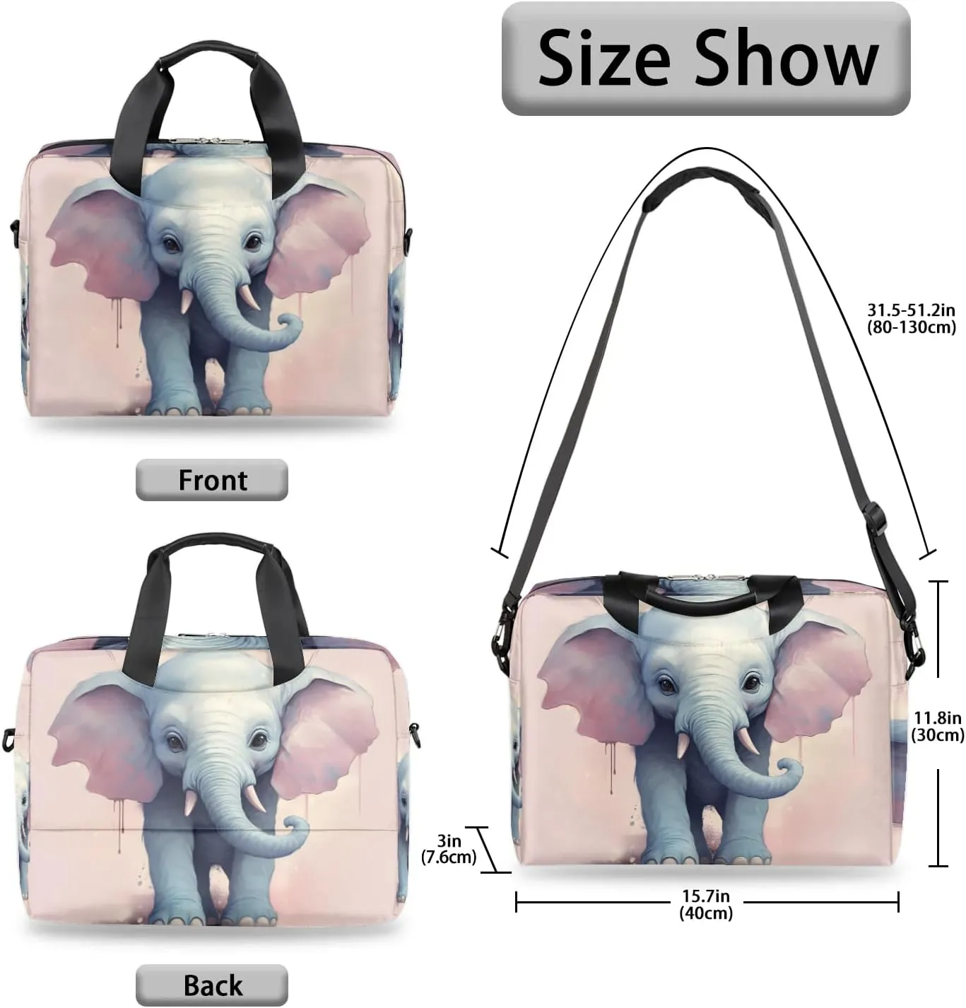 15.7 Inch Laptop Bag Computer Bag for Women Men Laptop Carrying Case with Adjustable Shoulder Strap
