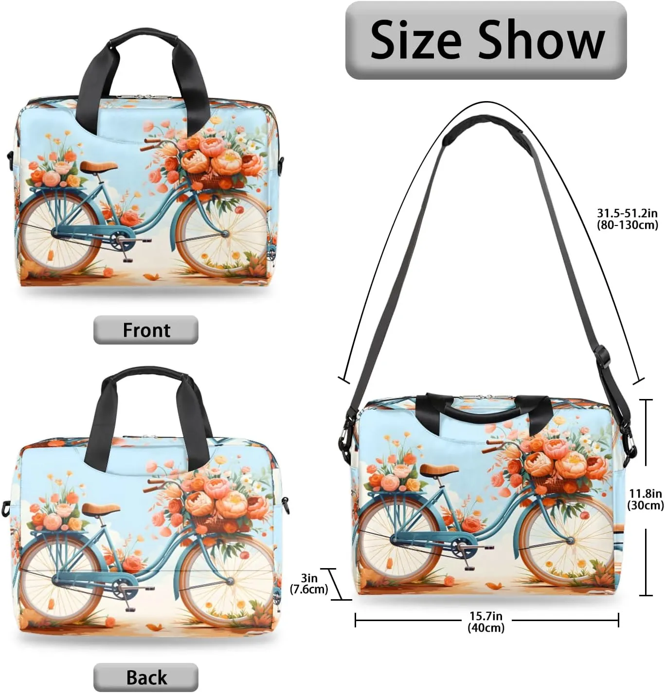 15.7 Inch Laptop Bag Computer Bag for Women Men Laptop Carrying Case with Adjustable Shoulder Strap
