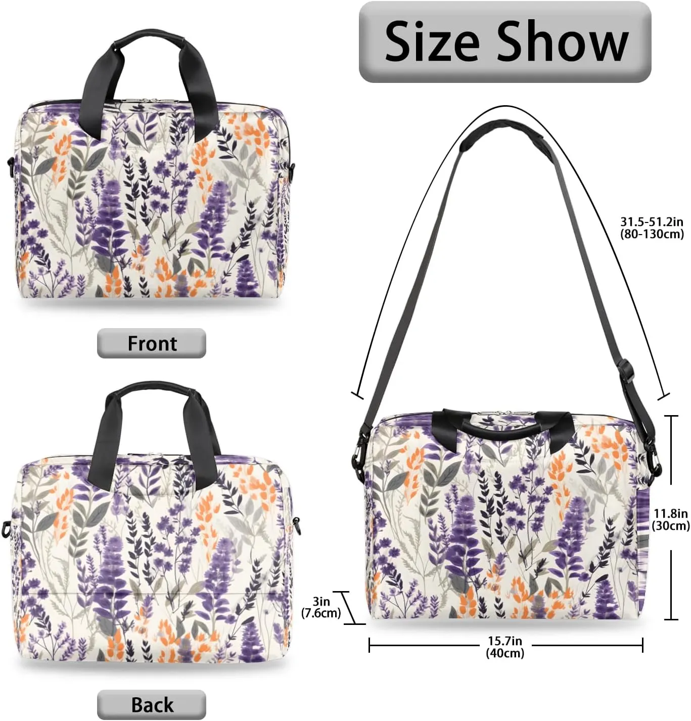 15.7 Inch Laptop Bag Computer Bag for Women Men Laptop Carrying Case with Adjustable Shoulder Strap