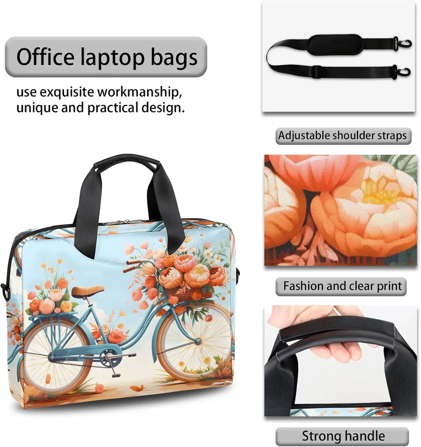 15.7 Inch Laptop Bag Computer Bag for Women Men Laptop Carrying Case with Adjustable Shoulder Strap