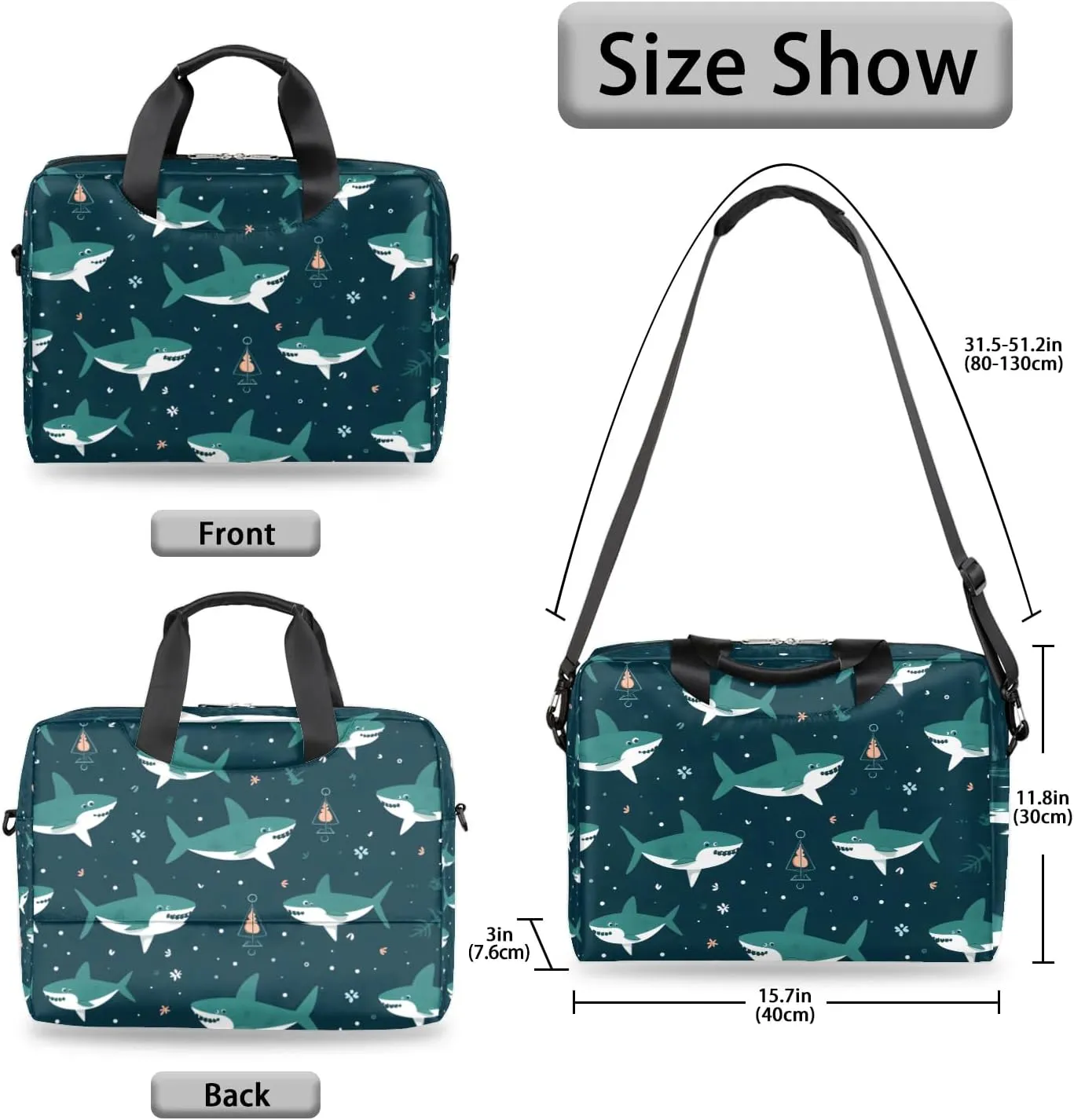 15.7 Inch Laptop Bag Computer Bag for Women Men Laptop Carrying Case with Adjustable Shoulder Strap