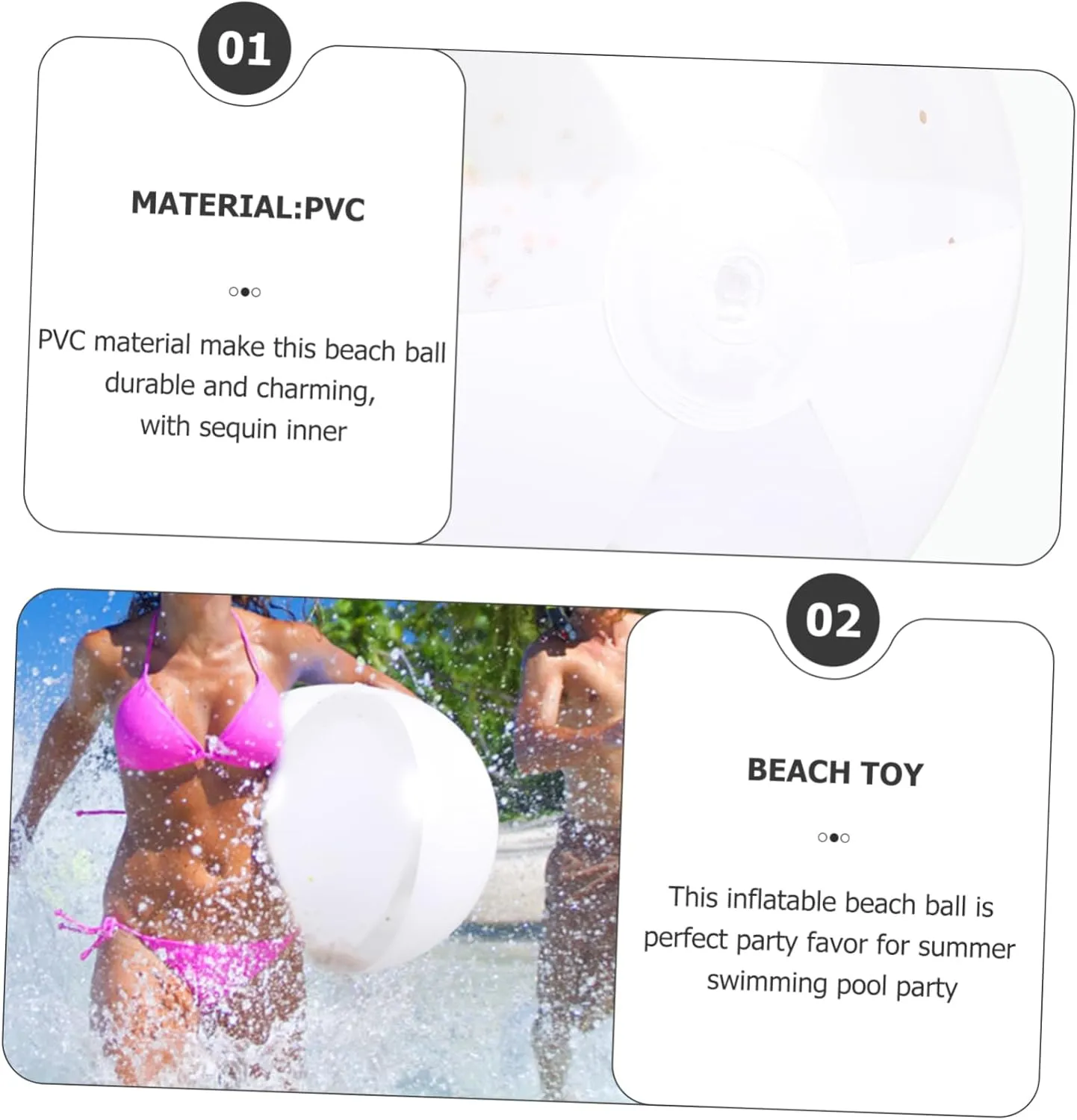 15pcs Inflatable Beach Sequin Pool Games Sand Beach Toys for Boys and Girls Adults Material Fun Activity