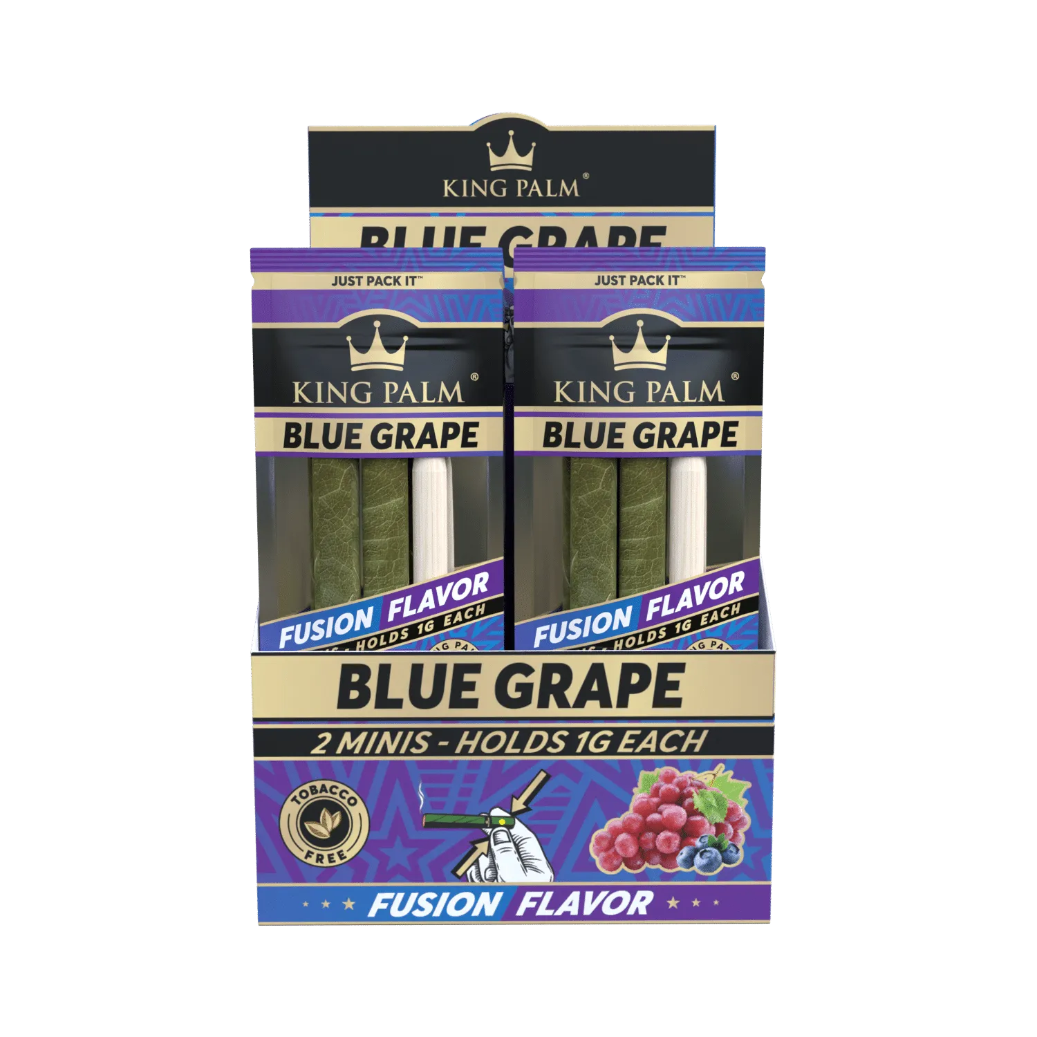 2 Mini Rolls - Blue Grape - Display Box - 20 Units Per Display