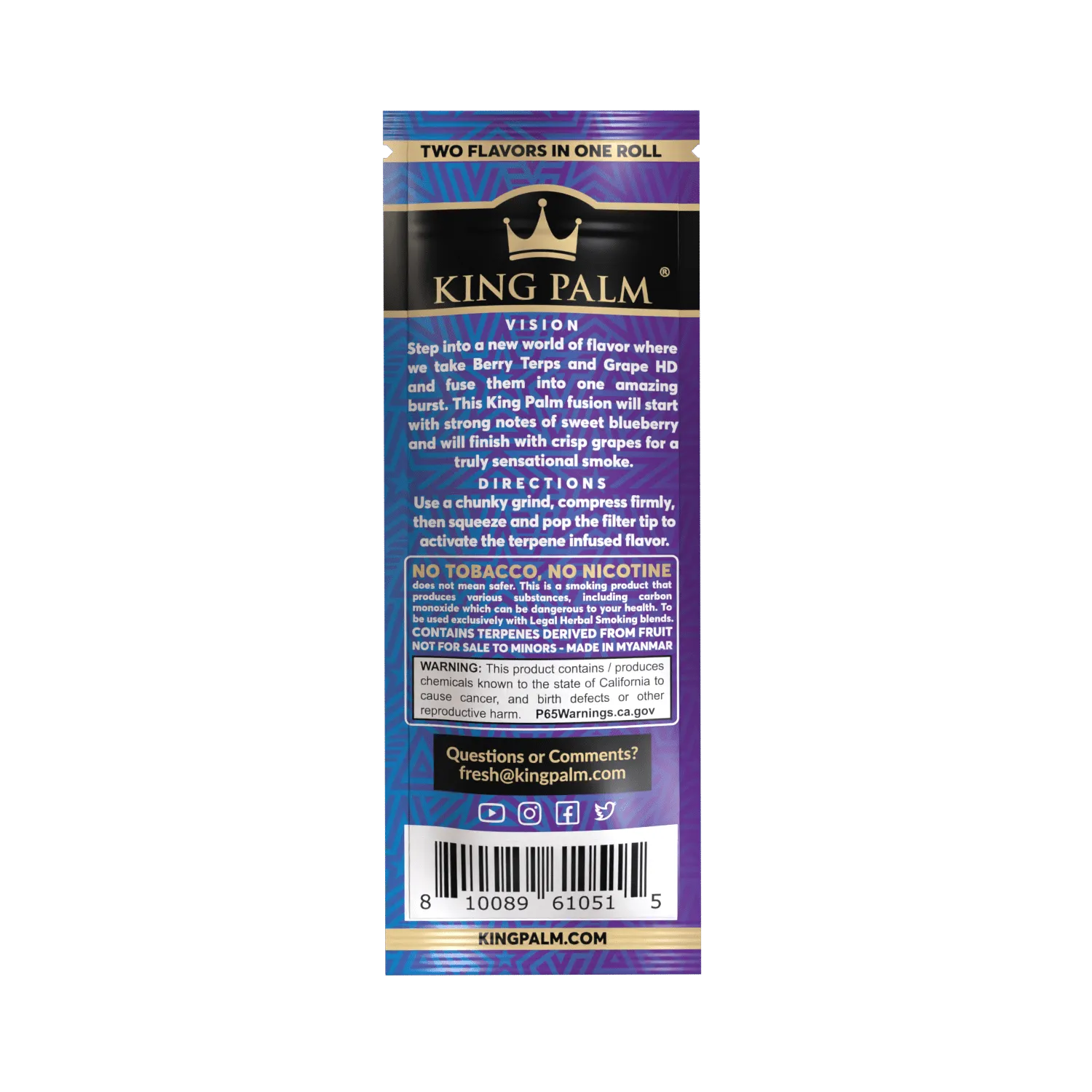 2 Mini Rolls - Blue Grape - Display Box - 20 Units Per Display