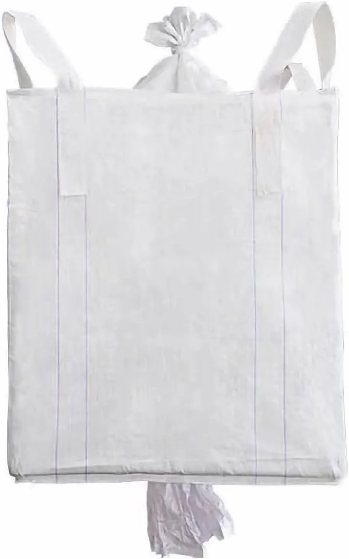 2 Pack - FIBC Bulk Bags 2200 lbs, 35 L x 35 W x 40 H in, Duffle Top - Spout Bottom, Woven Polypropylene, Superbags 1 One Ton Bag, Sandbags, White