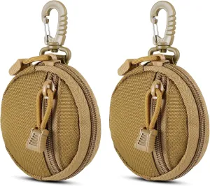 2 Pack Tactical Compact EDC Pouches Military Molle Utility Pouch Accessories Organizer Pouch Coin Purse Keychain Pocket Credit Card Holder Waist Pack