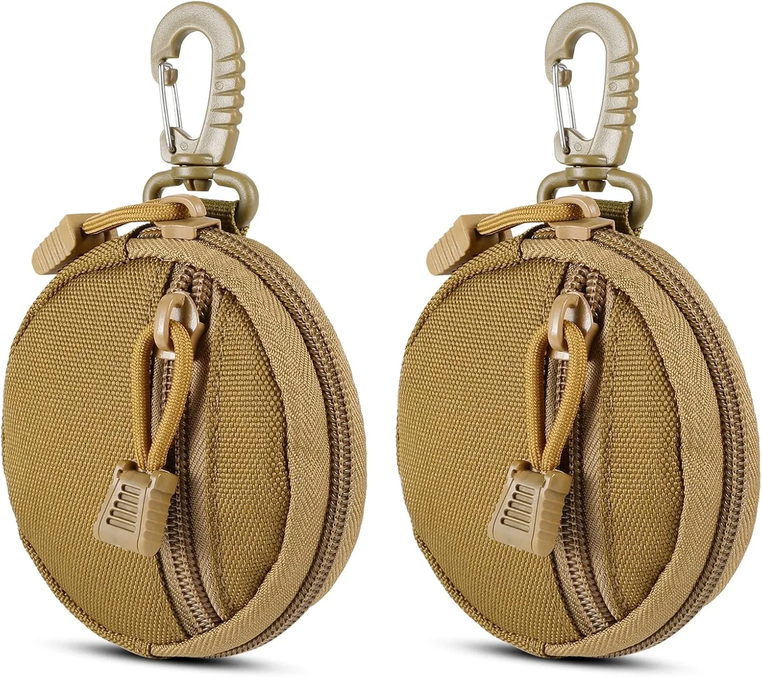 2 Pack Tactical Compact EDC Pouches Military Molle Utility Pouch Accessories Organizer Pouch Coin Purse Keychain Pocket Credit Card Holder Waist Pack