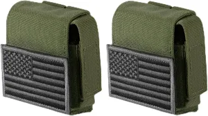2 Pack Tactical Pouches, Molle EDC Compact Pouch Small Utility Pouch Accessories Battery Cigarette Case Card Holder Lighter Slot Mini Cigar Belt Waist Pack