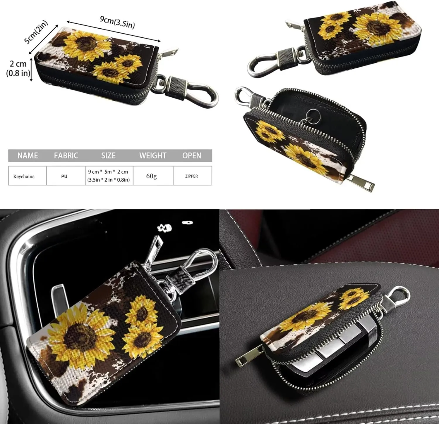 2 Piece Womens Messenger Bag Crossbody Bucket Tote Bag Matching Leather Car Key Holder Case