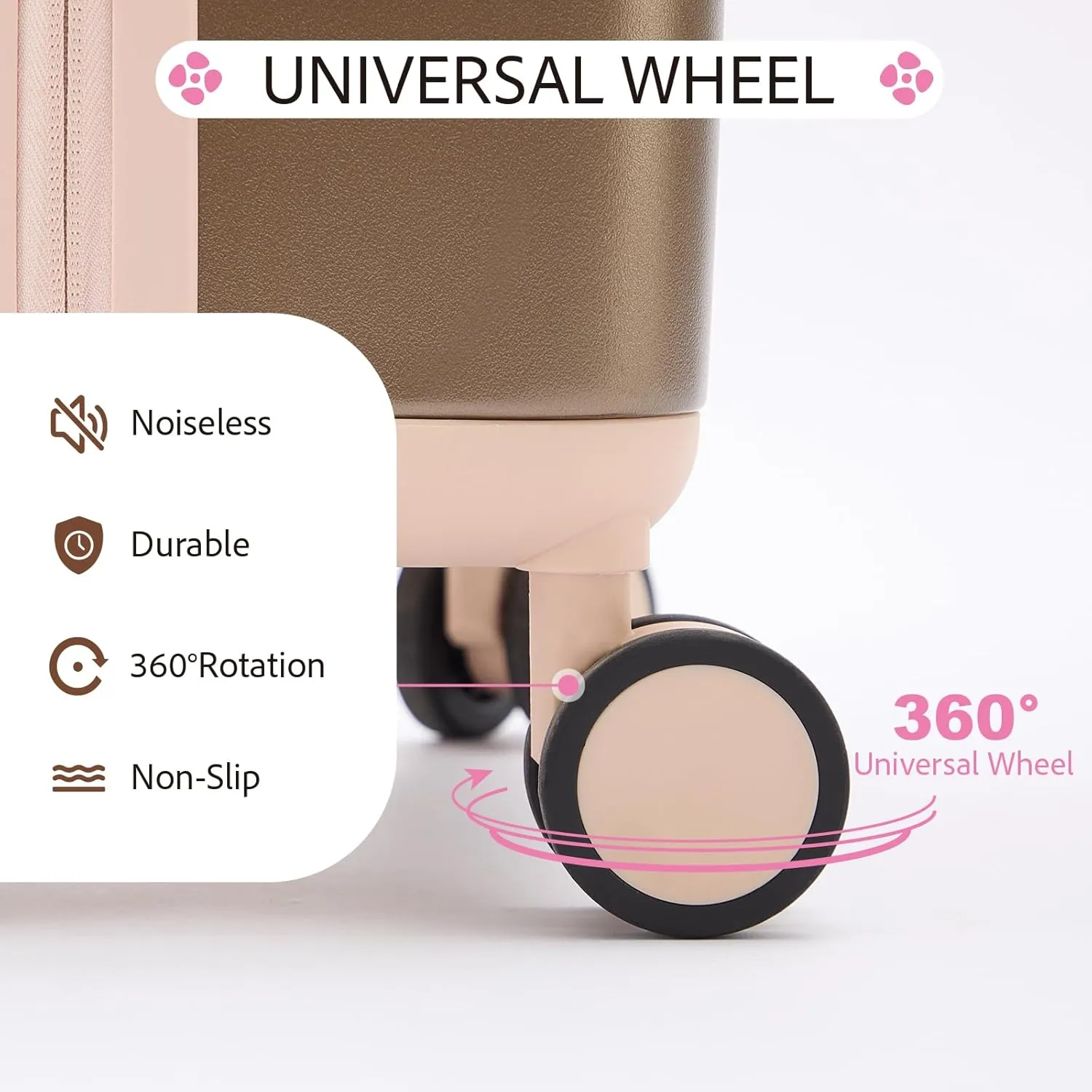 20 Inch Carry On Luggage for Women, Lightweight Hardside Suitcase with 360° Spinner Wheels, TSA Lock, Durable Luggage for Travel, Titanium Gold