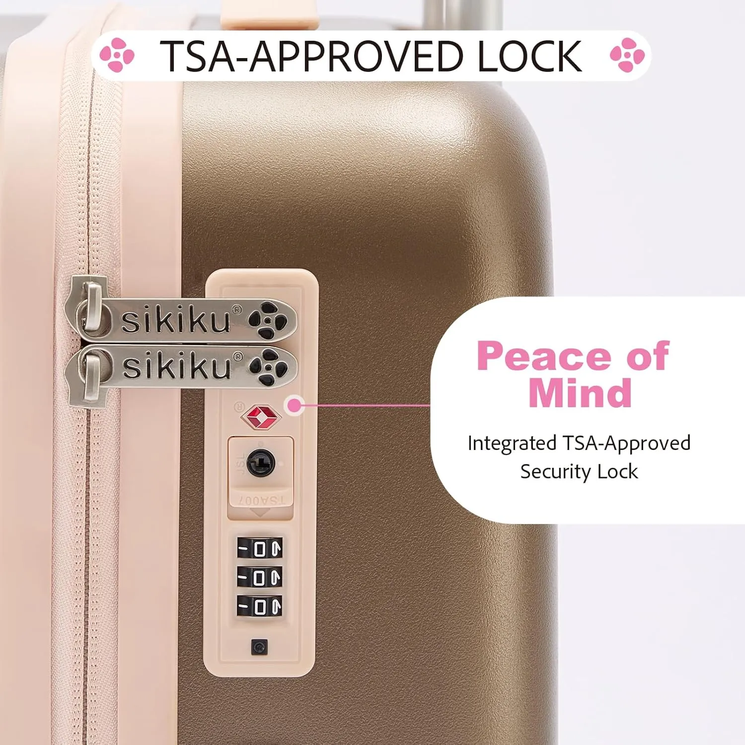 20 Inch Carry On Luggage for Women, Lightweight Hardside Suitcase with 360° Spinner Wheels, TSA Lock, Durable Luggage for Travel, Titanium Gold