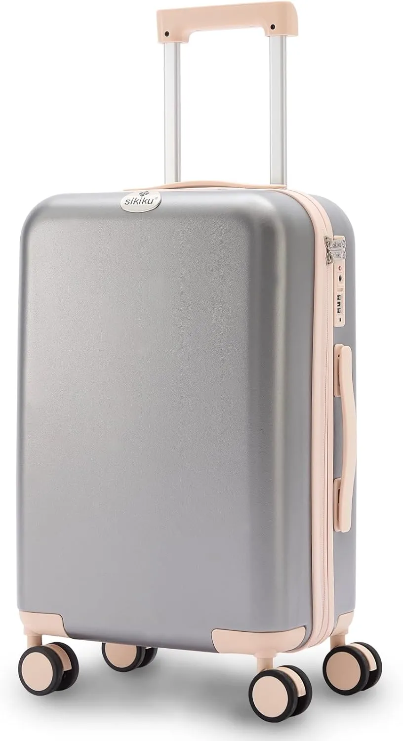 20 Inch Carry On Luggage for Women, Lightweight Hardside Suitcase with 360° Spinner Wheels, TSA Lock, Durable Luggage for Travel,Gray
