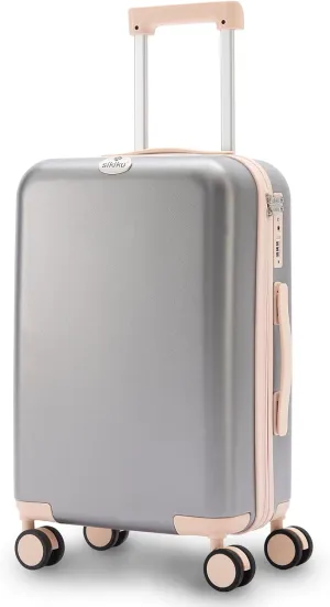 20 Inch Carry On Luggage for Women, Lightweight Hardside Suitcase with 360° Spinner Wheels, TSA Lock, Durable Luggage for Travel,Gray