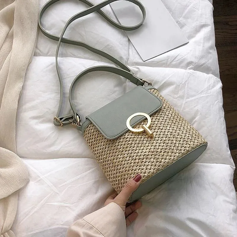 2023 Summer Small Straw Bucket Bags