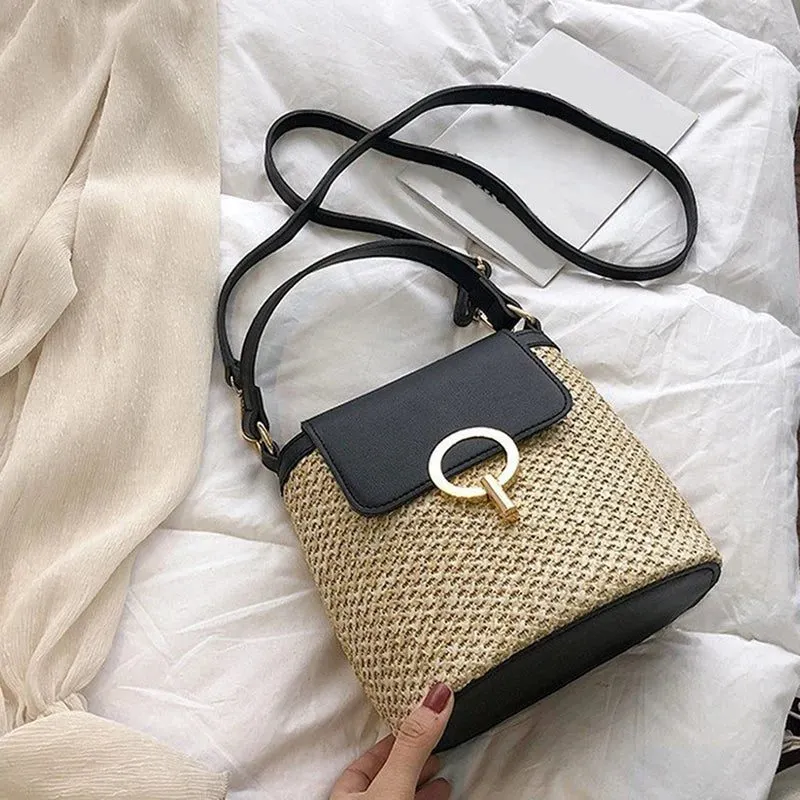 2023 Summer Small Straw Bucket Bags
