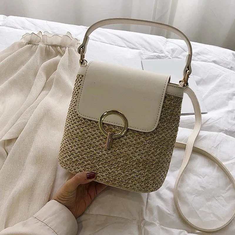 2023 Summer Small Straw Bucket Bags