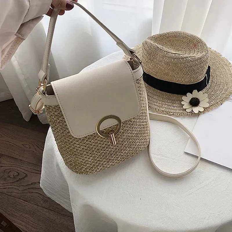 2023 Summer Small Straw Bucket Bags
