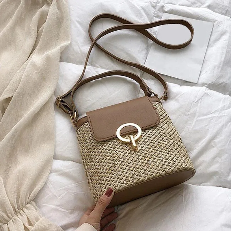 2023 Summer Small Straw Bucket Bags
