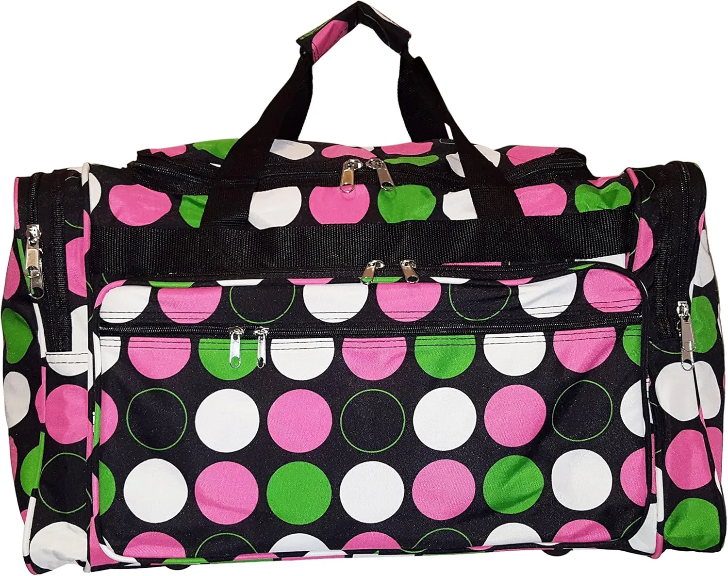 22 inch Fashion Multi Pocket Gym Dance Cheer Travel Carry On Duffle Bag with Bottle Holder (Blank - Multi Dot)
