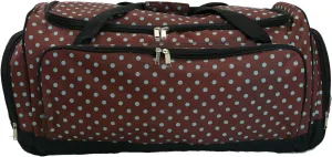 2530 Inch Light-Weight Fashionable Polka Dot Duffel Bag in 3 Colors (30 Inch, Brown with Aqua Dot), 01030PD BA