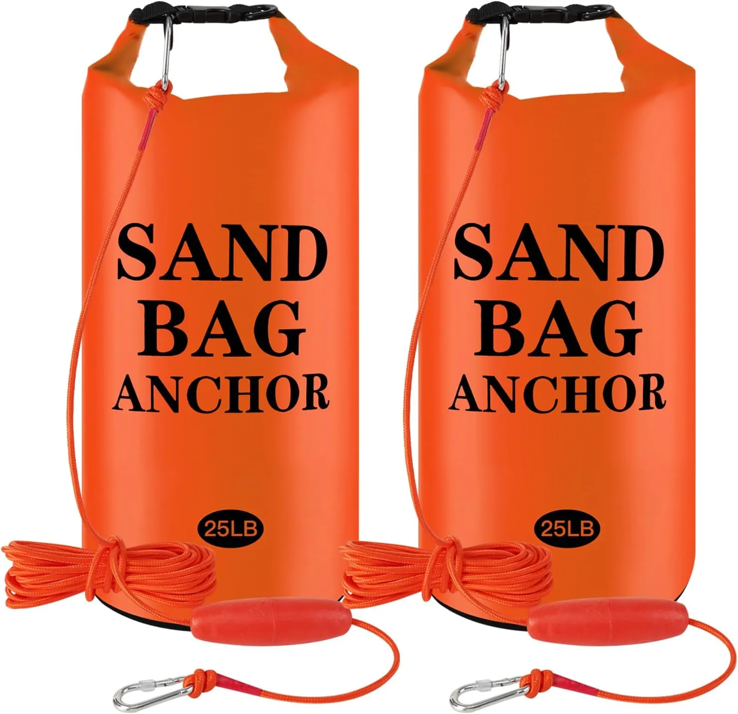 25LB Sand Anchor Bags, Waterproof Dry Bags, 2-in-1 Jet Ski Anchor Bag Kit with Adjustable Buoy for Small Boat Jetski Power Watercrafts Canoes and Kayaks