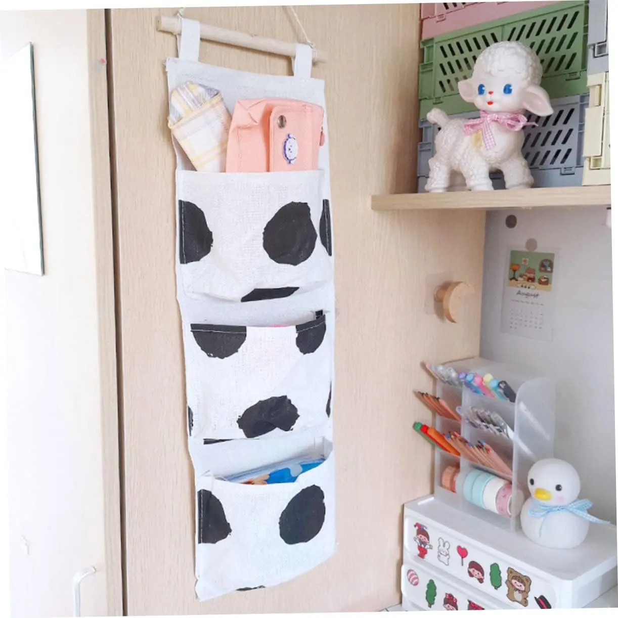 3 Pcs Hanging Toiletry Bag Towel Organizer Bag Wall Hanging Storage Cloth Material Air Permeability Multi-Purpose Pouch for Living Room/Bedroom