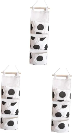 3 Pcs Hanging Toiletry Bag Towel Organizer Bag Wall Hanging Storage Cloth Material Air Permeability Multi-Purpose Pouch for Living Room/Bedroom