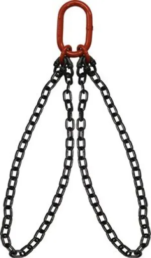 3/4" Diameter Double Basket Chain Sling | 24' Length | Grade 100 Alloy | 1-7/8" Master Link, 6" I.W. and 12" Length | 91,700 Lbs. WLL | for Tough Conditions | Hanes Supply (HSI)