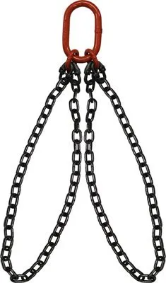 3/4" Diameter Double Basket Chain Sling | 24' Length | Grade 100 Alloy | 1-7/8" Master Link, 6" I.W. and 12" Length | 91,700 Lbs. WLL | for Tough Conditions | Hanes Supply (HSI)