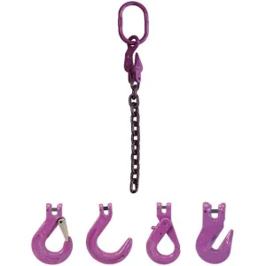 3/8" x 15' - Adjustable Single Leg Chain Sling w/ Foundry Hook - Grade 100
