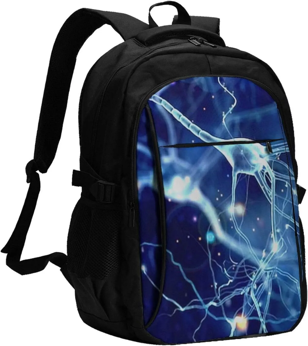 3d Brain Cell Neuron Neurology Backpack, 18 Inch Travel Business Laptop Backpack With Usb Port For Women Men