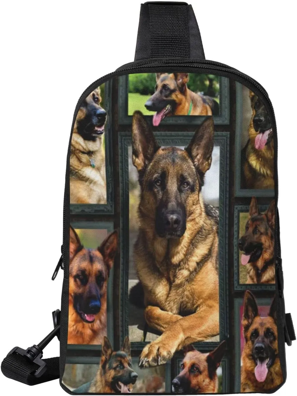 3D German Shepherd Fashion Crossbody Bag and Chest bag for Men Women with Adjustable Strap