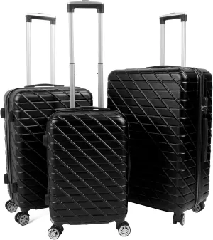 3PCS Heavy Duty Luggage Set, Hardshell Spinner Suitcases with TSA Lock, 150kg Load Capacity, Lightweight ABS Aluminium Alloy, 20in 24in 28in Upright Travel Bags (Black)