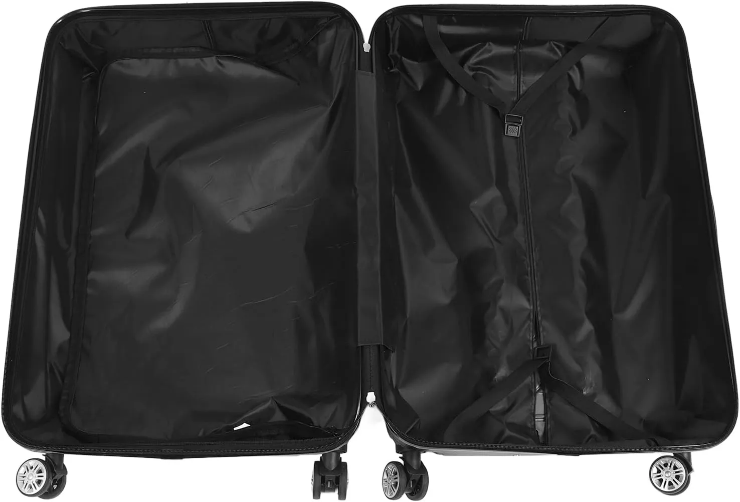 3PCS Heavy Duty Luggage Set, Hardshell Spinner Suitcases with TSA Lock, 150kg Load Capacity, Lightweight ABS Aluminium Alloy, 20in 24in 28in Upright Travel Bags (Black)