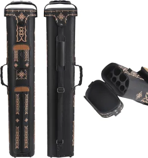3x5 Hard Pool Cue Case 3B5S Billiard Stick Carrying Cue Case Leatherette Embroidery Design