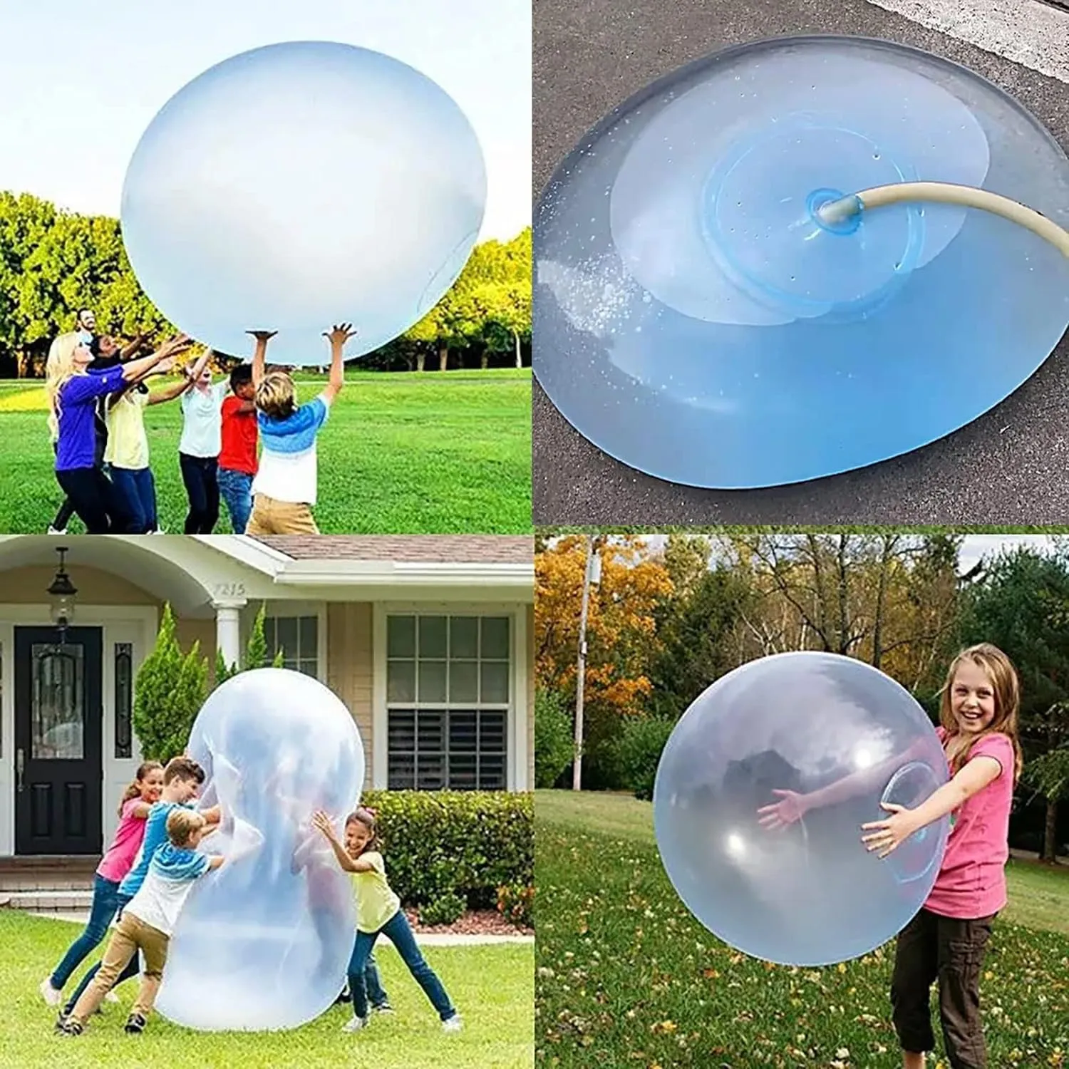47'' Giant Bubble Ball for Adults Inflatable Fun Ball Water Injection Bubble Ball Balloons Beach Garden Ball Soft Rubber Ball for Outdoor Indoor Party (Purple)